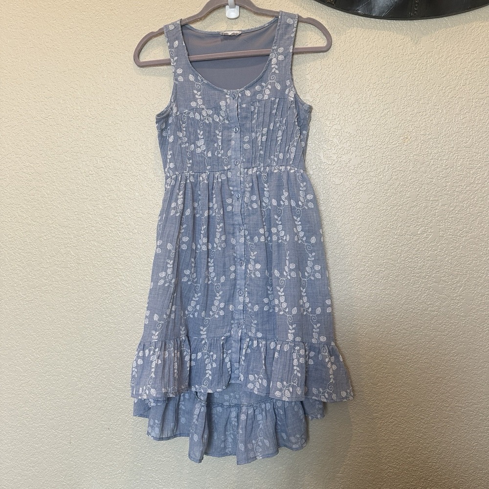 altar'd state dress High Low Blue Sundress Floral Button Front Size Small Hi Lo